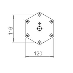FIRST BASE-PRO V-63 Hex Top 2x63,5mm x 180mm